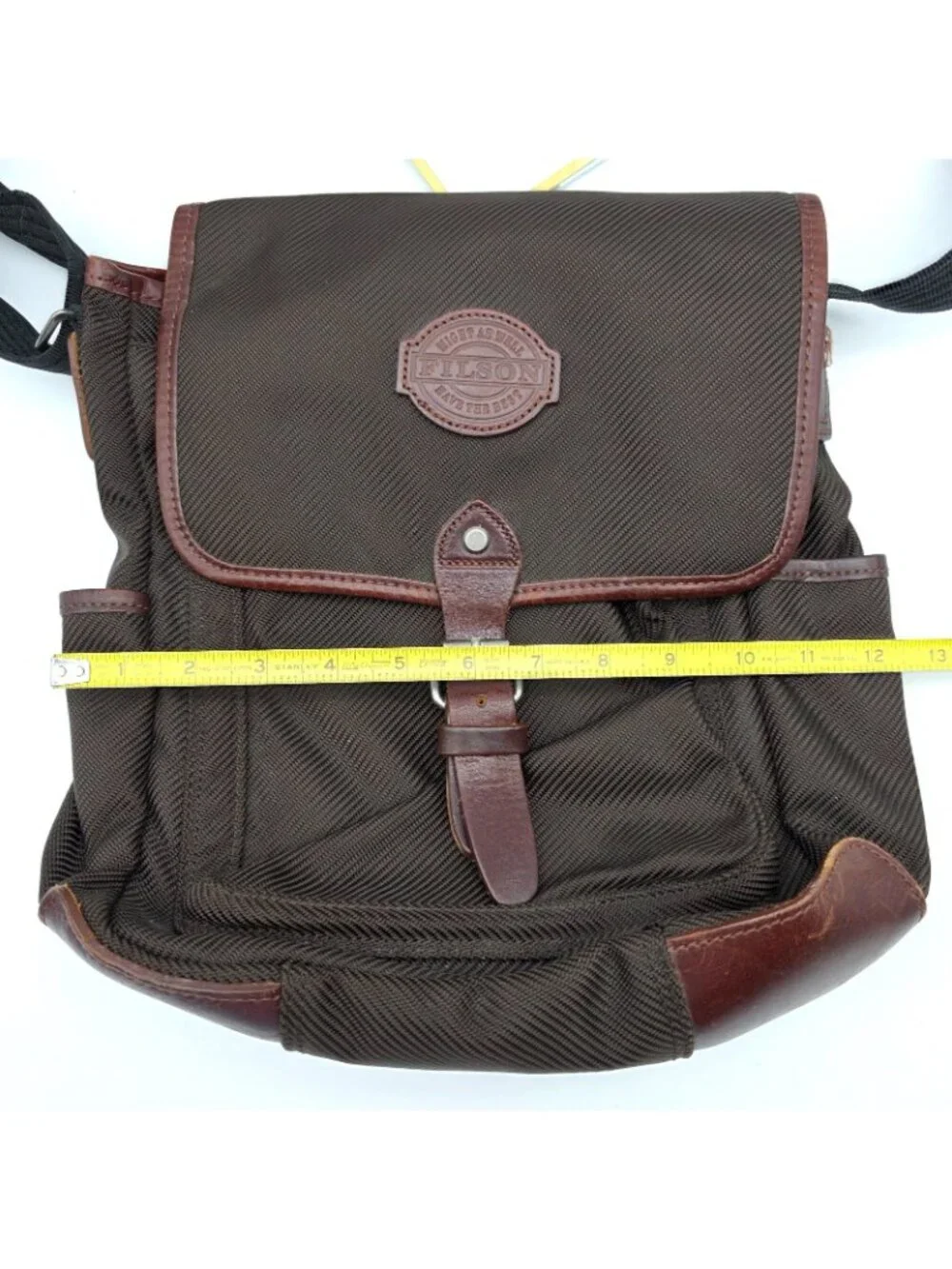 Filson Messenger Bag Mens Medium Brown Rugged Twill Leather Field Crossbody USA